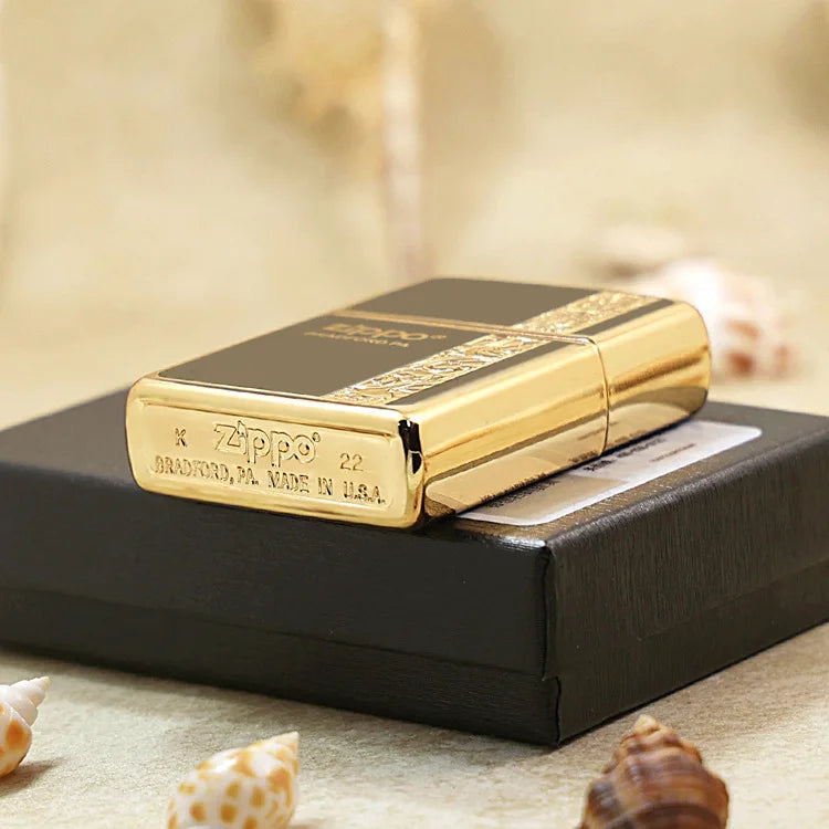 Genuine Zippo Gold-Plated Vine Pattern Lighter