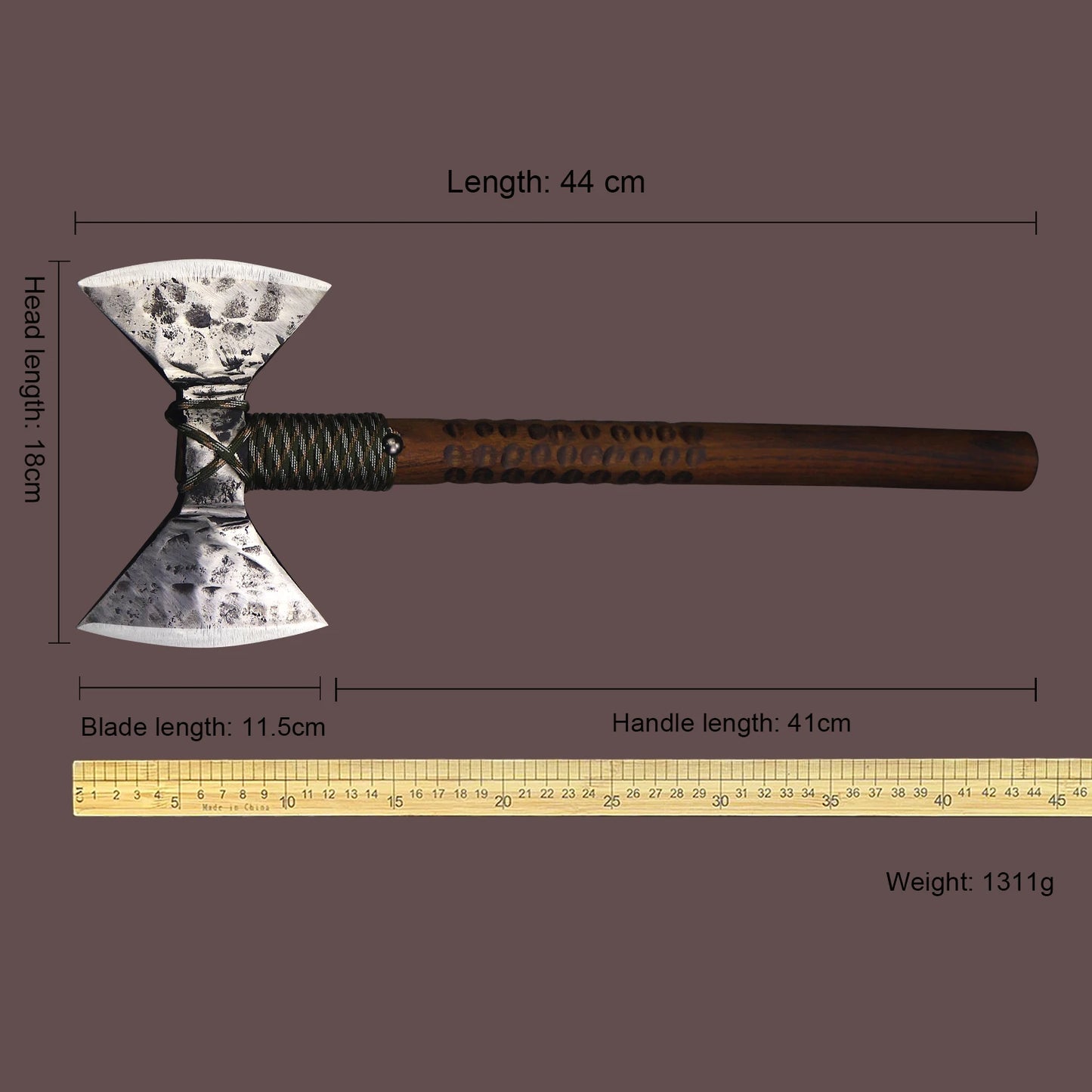 U.S.A Hand-wrought Cold Steel Double-Bladed Axe