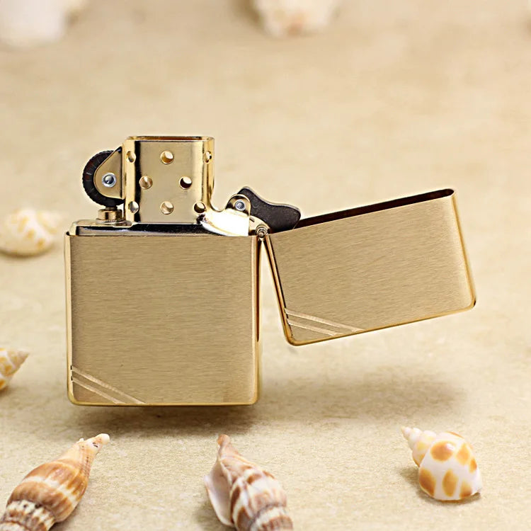 Genuine Zippo Plain Gold Stripe Lighter
