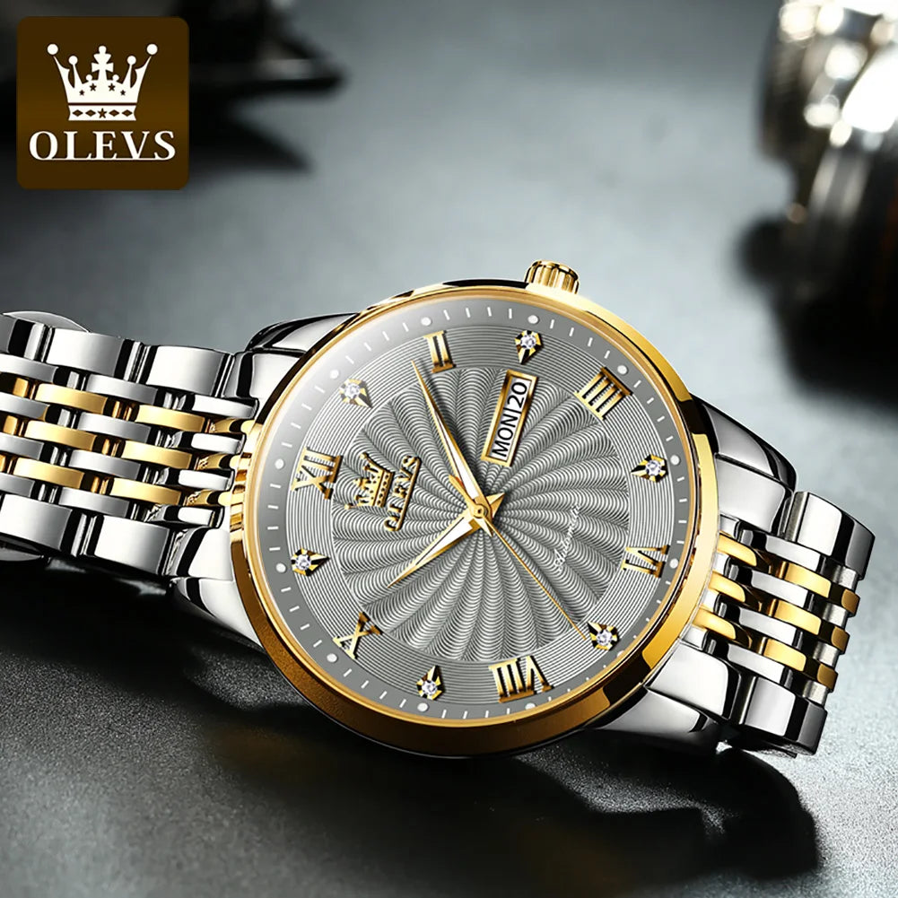 OLEVS Roman Dial Automatic Mechanical Business Watch Waterproof Relogio Masculino