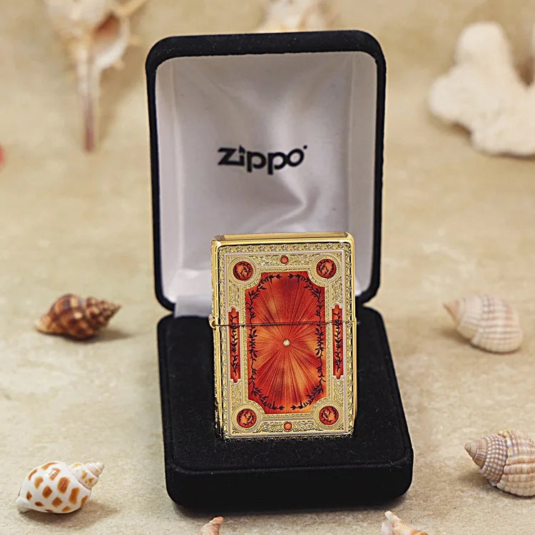 Genuine Zippo Fierce Red Sun Pattern Lighter