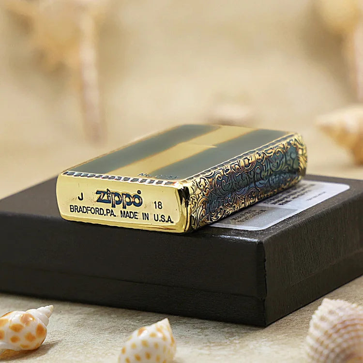 Genuine Zippo Blue Burnt Pattern Lighter