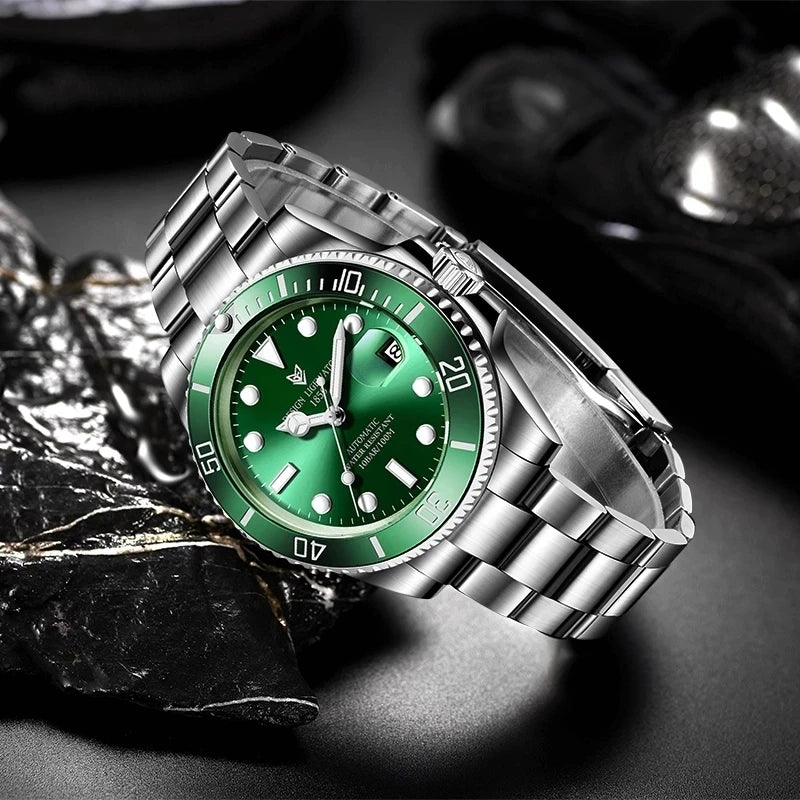 LIGE Men's Tourbillon Diving Watch 100ATM with Waterproof Luminous Face