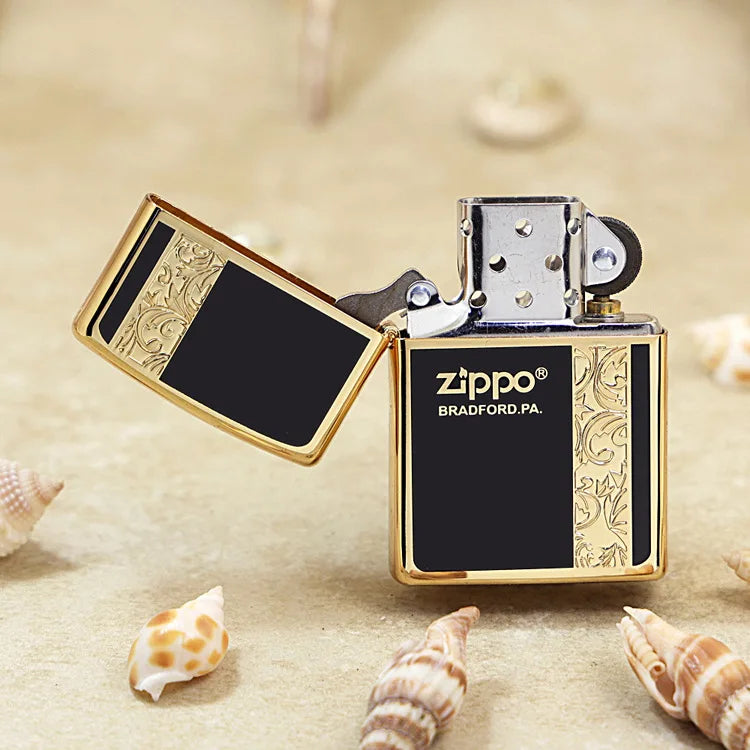 Genuine Zippo Gold-Plated Vine Pattern Lighter