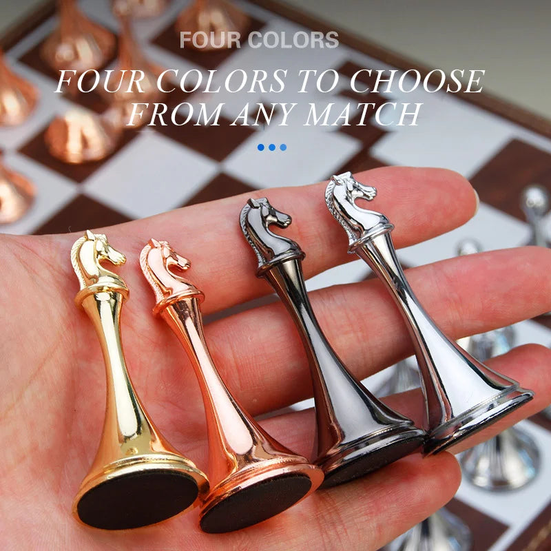 Magnetic Chessboard with Metal Pieces