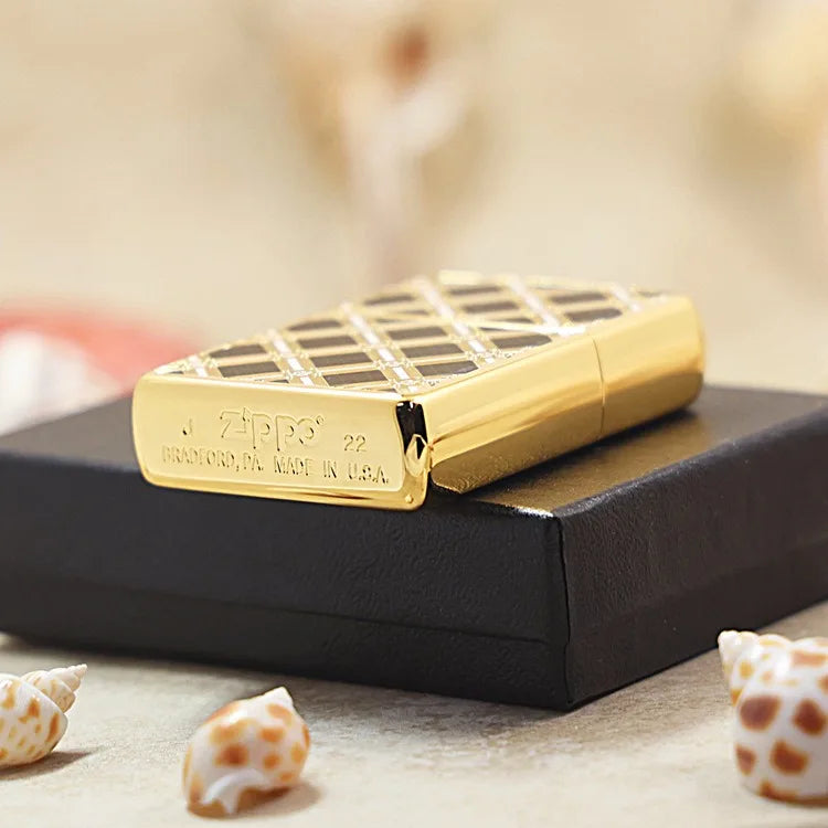 Genuine Zippo Black Diamond Grid Pattern Lighter