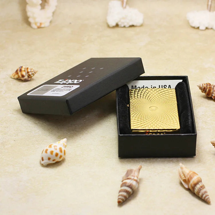 Genuine Zippo Golden Ice Sun Pattern Lighter