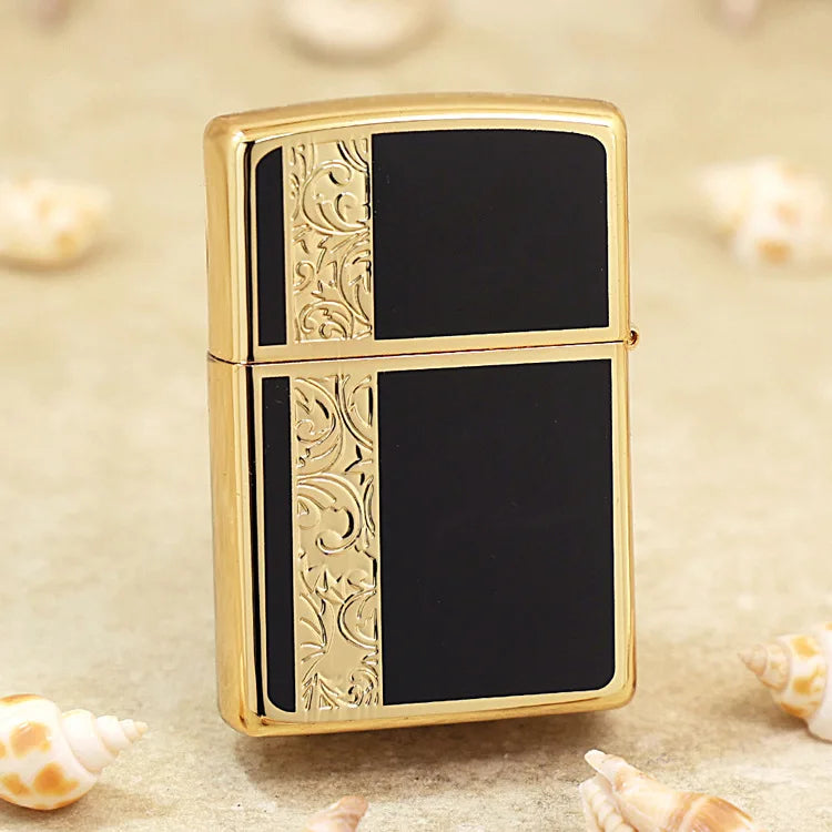 Genuine Zippo Gold-Plated Vine Pattern Lighter