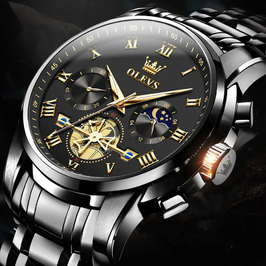 OLEVS Men's Classic Roman Scale Luminous Dial Luxury Wristwatch