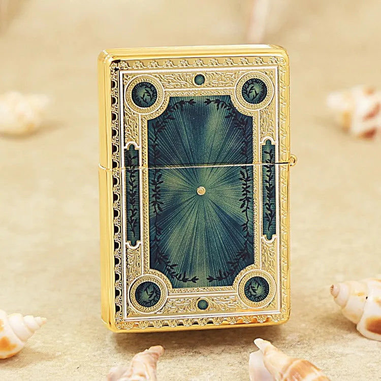 Genuine Zippo Premium Fierce Blue Sun Pattern Lighter