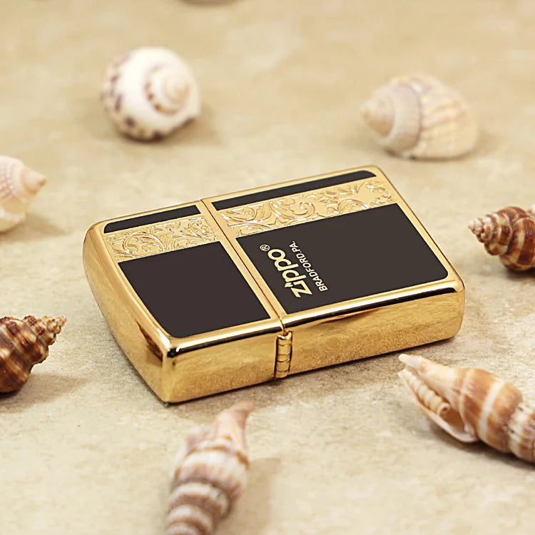 Genuine Zippo Gold-Plated Vine Pattern Lighter