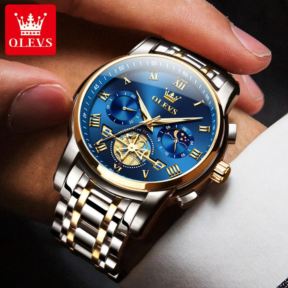 OLEVS Men's Classic Roman Scale Luminous Dial Luxury Wristwatch