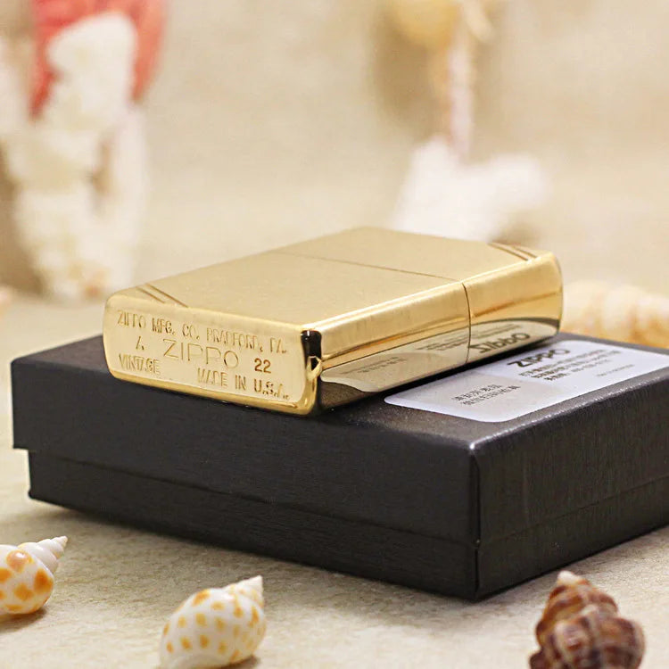 Genuine Zippo Plain Gold Stripe Lighter