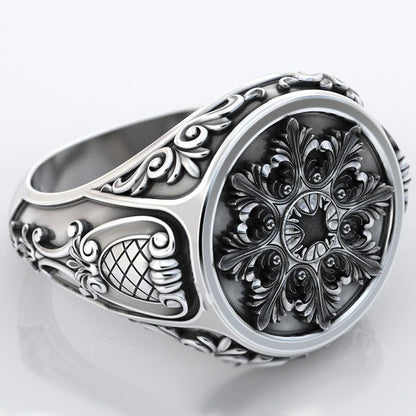 Men's Vintage Pattern S925 Silver Ring