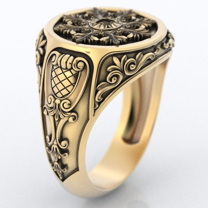 Men's Vintage Pattern S925 Silver Ring