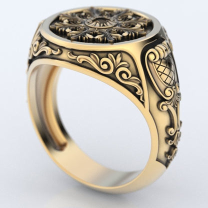 Men's Vintage Pattern S925 Silver Ring