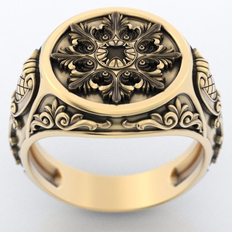 Men's Vintage Pattern S925 Silver Ring