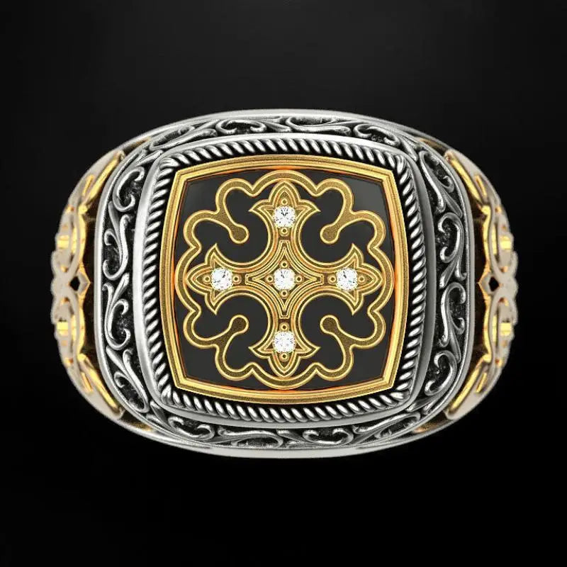 Men's Vintage Two-Tone Gold Ring