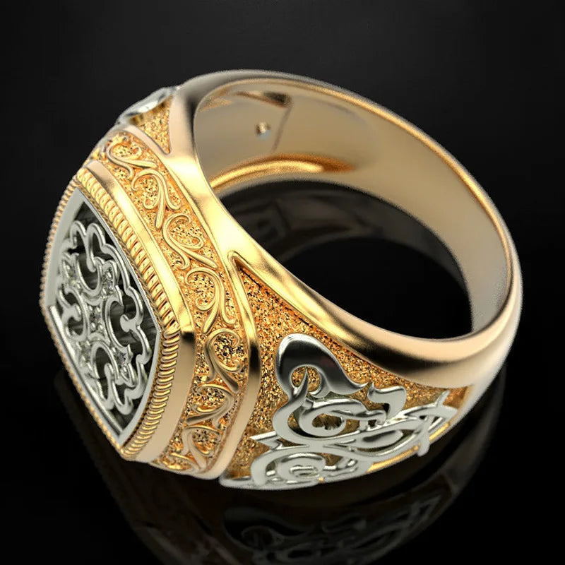 Men's Vintage Two-Tone Gold Ring