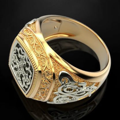 Men's Vintage Two-Tone Gold Ring