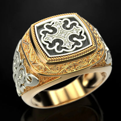 Men's Vintage Two-Tone Gold Ring