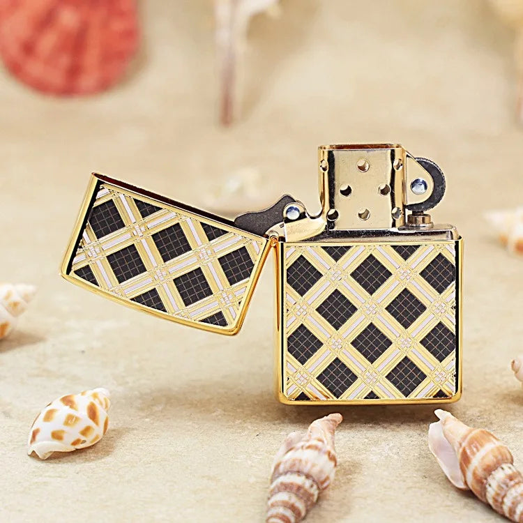 Genuine Zippo Black Diamond Grid Pattern Lighter