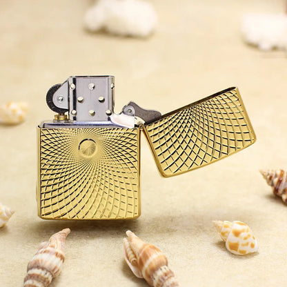 Genuine Zippo Golden Ice Sun Pattern Lighter