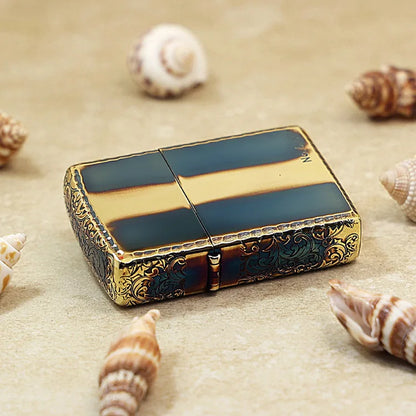 Genuine Zippo Blue Burnt Pattern Lighter