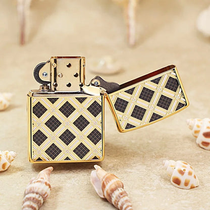Genuine Zippo Black Diamond Grid Pattern Lighter
