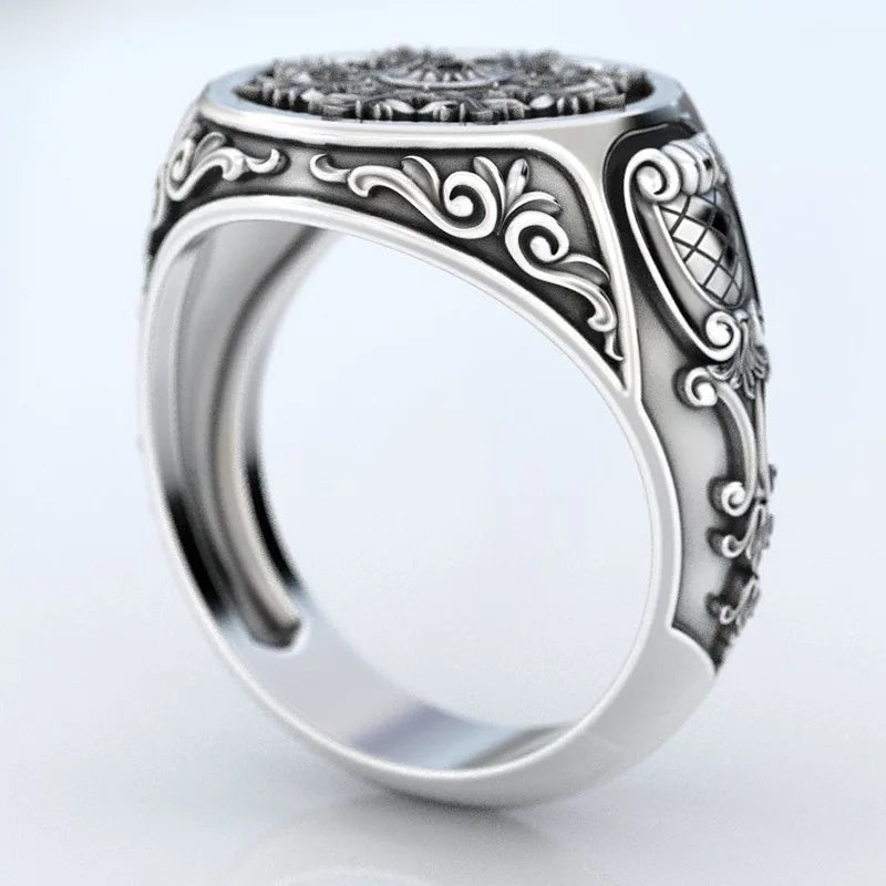 Men's Vintage Pattern S925 Silver Ring