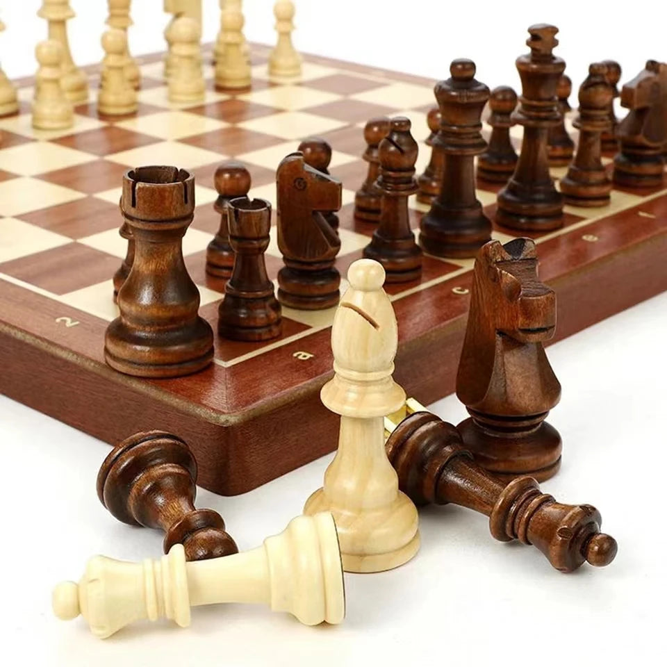 15" x 15" Handcrafted Walnut Chess Set