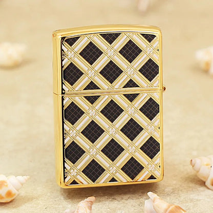 Genuine Zippo Black Diamond Grid Pattern Lighter