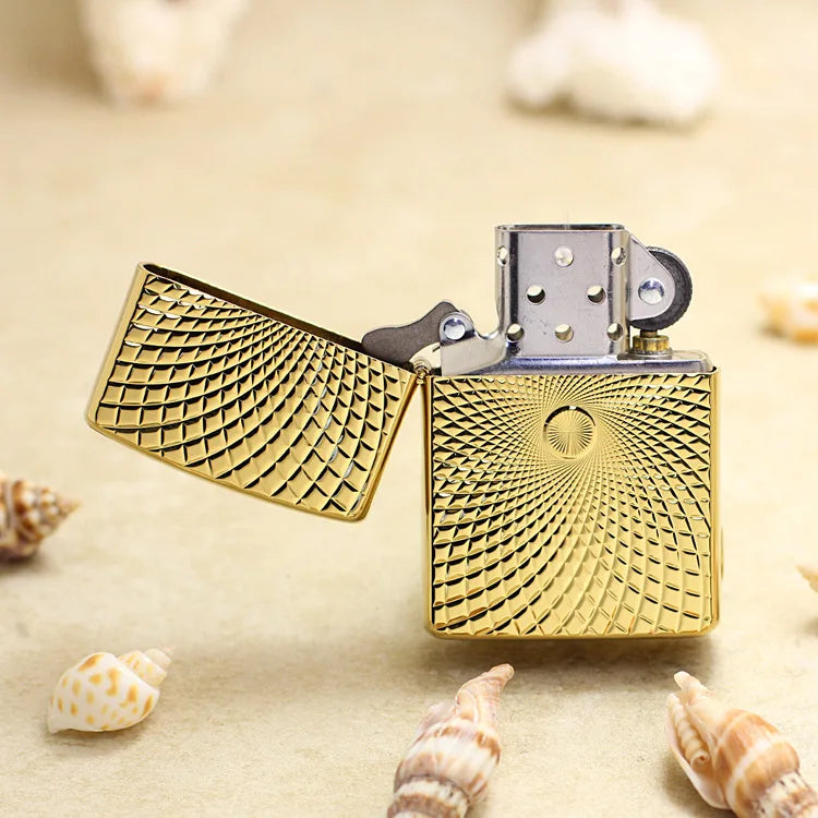 Genuine Zippo Golden Ice Sun Pattern Lighter