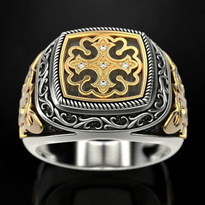 Men's Vintage Two-Tone Gold Ring