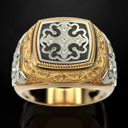 Men's Vintage Two-Tone Gold Ring