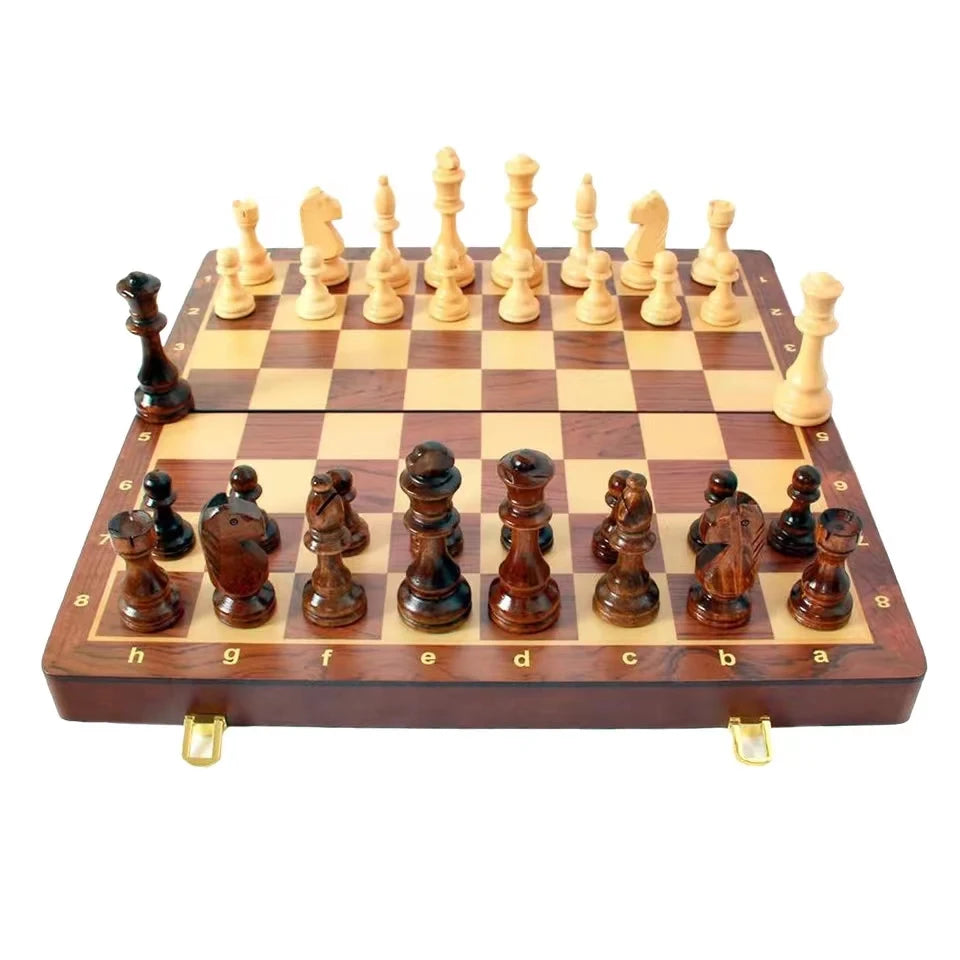 15" x 15" Handcrafted Walnut Chess Set