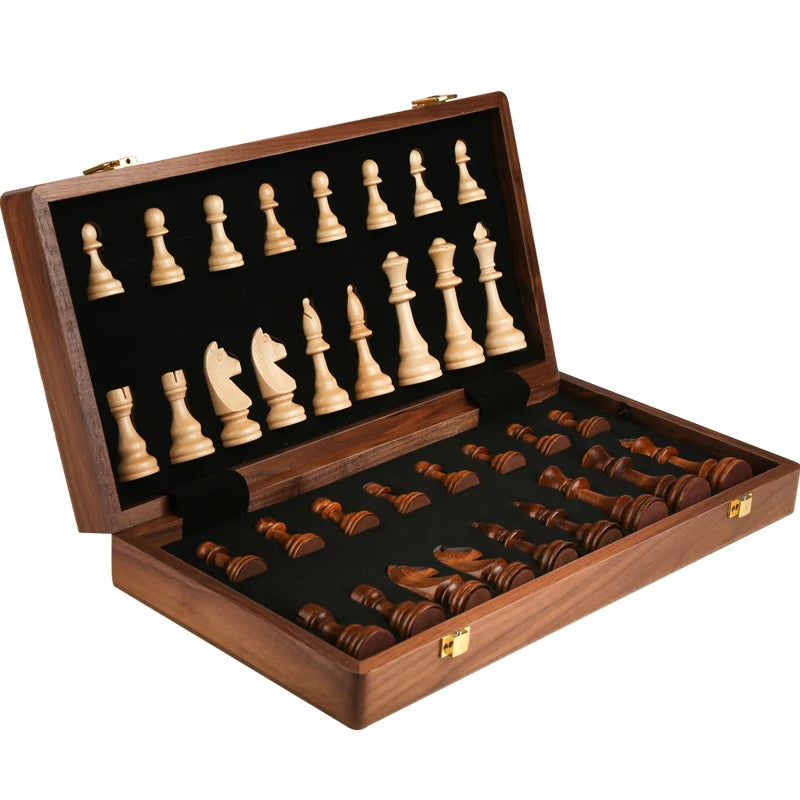 15" x 15" Handcrafted Walnut Chess Set