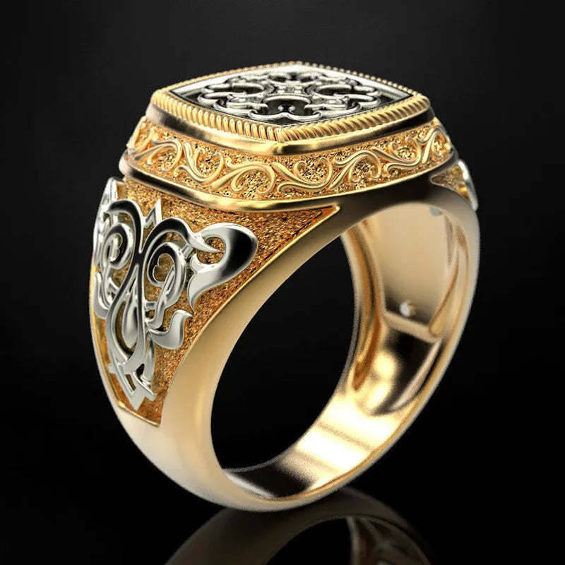 Men's Vintage Two-Tone Gold Ring