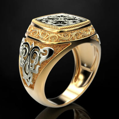 Men's Vintage Two-Tone Gold Ring