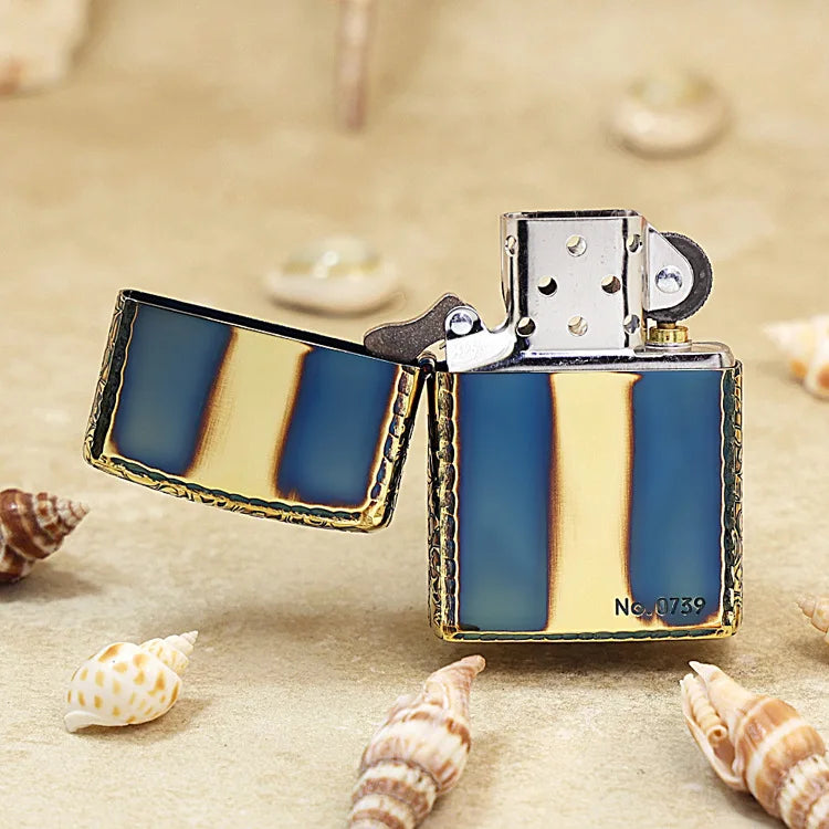 Genuine Zippo Blue Burnt Pattern Lighter